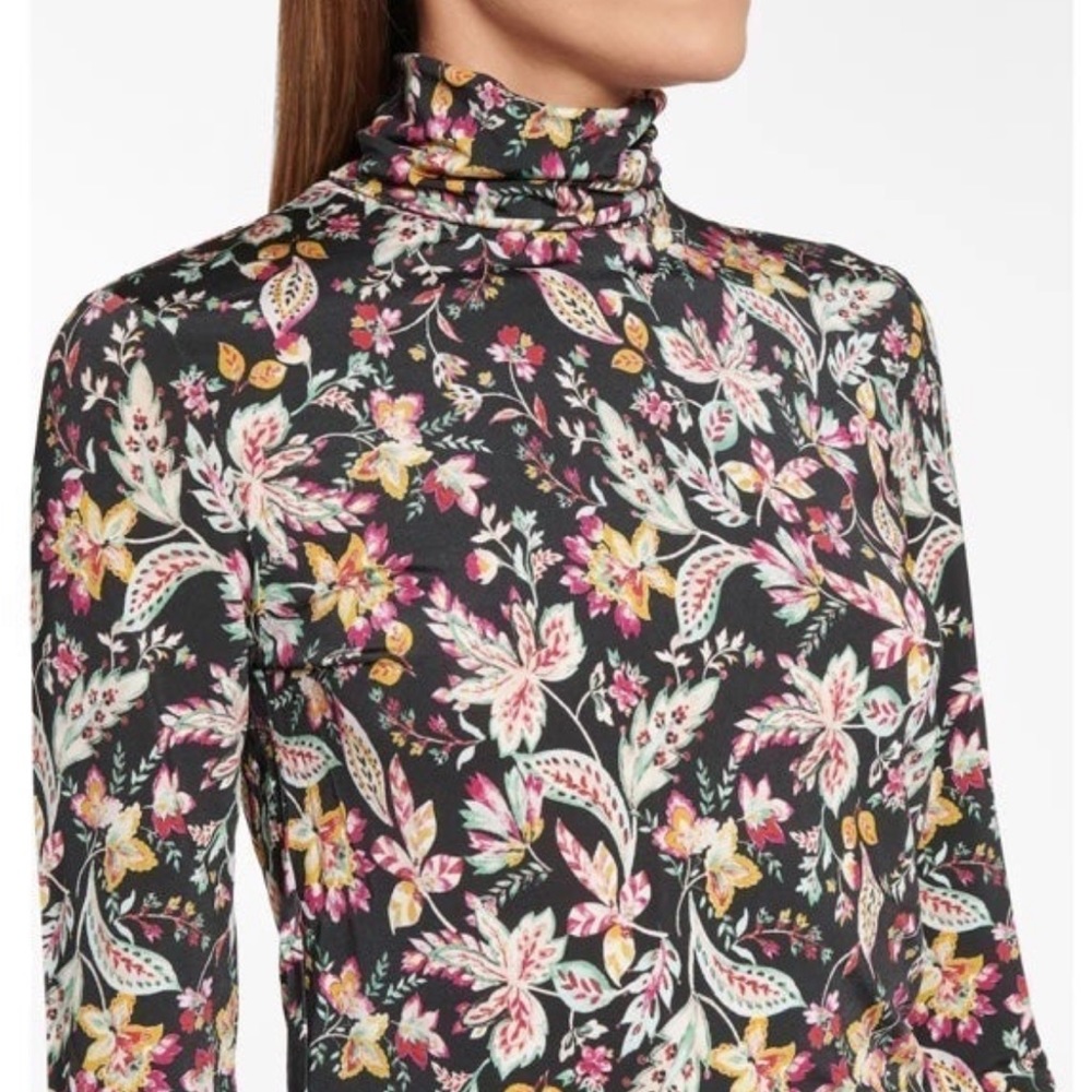 Isabel Marant - Floral Fluid Mock Neck Top NWT Size Small
